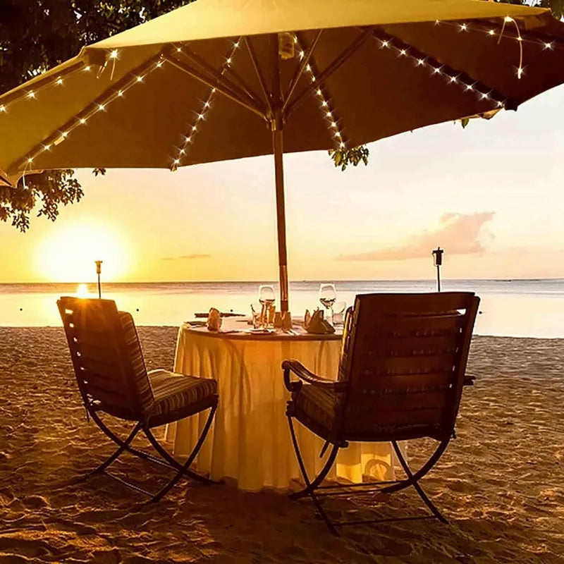 Promotion! Solar Umbrella Lights With Remote Control, Solar Powered Patio LED Umbrella Lamp With Clip For Garden, 8 Modes 104 LE