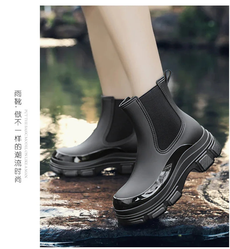 Women's Rain Boots with Flat Heels, Year-round Bestseller Are Casual Waterproof and Anti-slip High-quality EVA Outdoor Boots