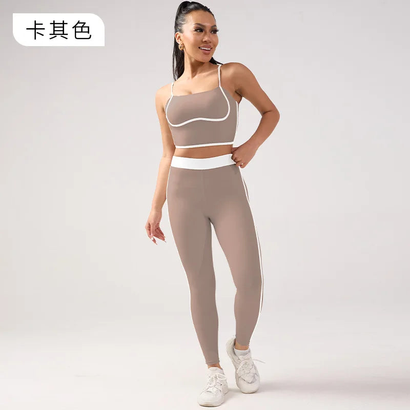 European and American New Nude Breathable Back Sports Bra for Women Shock Resistant Gathering Shaping Fitness Fashion Yoga Bra