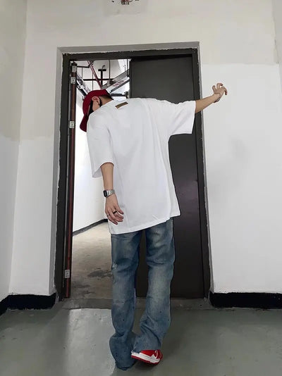 2023 Kanye Y2K Streetwear Baggy Ripped Jeans Pants Men Designer Clothes Washed Blue Straight Hip Hop Denim Trousers Ropa Hombre