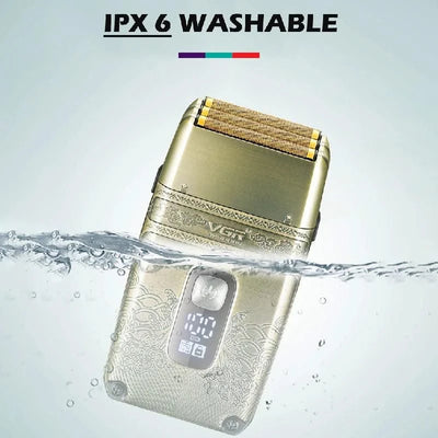 VGR Metal Wet Dry Electric Shaver For Men Rechargeable Hair Beard Electric Razor Washable Facial Shaving Machine For Bald Head