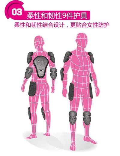 Woman Jacket Motorcycle Motorbike Riding Armor Protective Coat Summer Waterproof Lady Girl Clothing Anti-collision Suit JK-52