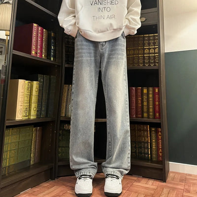 Autumn New Men's Jeans Baggy Straight Wide Leg Male Fashion Vintage Denim Pants Men Youth Popular Brand Streetwear Jean Trousers