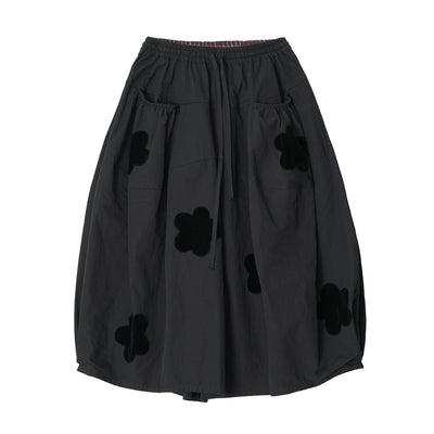 Woven applique wide-leg pants 2025 original early autumn style twill loose casual nine-inch pants for women255184