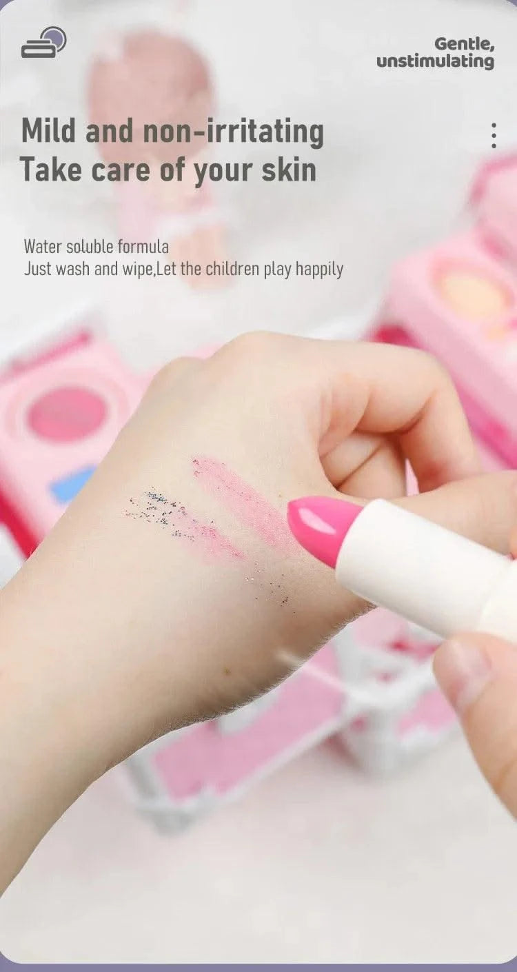 Kids Makeup Kit Little Girls 49 Pcs Washable Makeup Kit Real Girl Princess