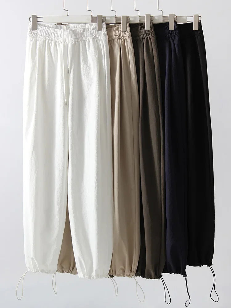 White Sweatpants For Women High Waist Loose Joggers Straight Trousers Female Black Spring Summer Casual Woman Long Pant Wide Leg