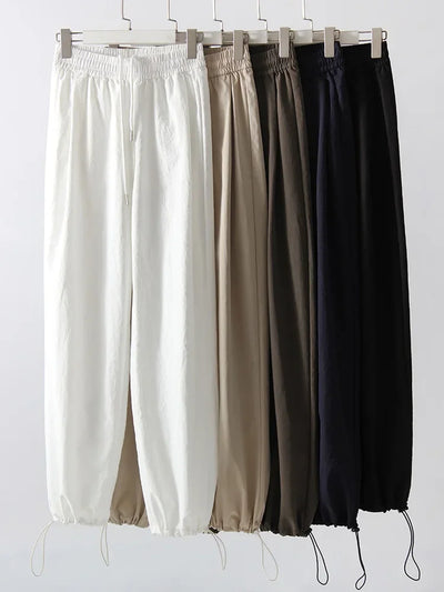 White Sweatpants For Women High Waist Loose Joggers Straight Trousers Female Black Spring Summer Casual Woman Long Pant Wide Leg