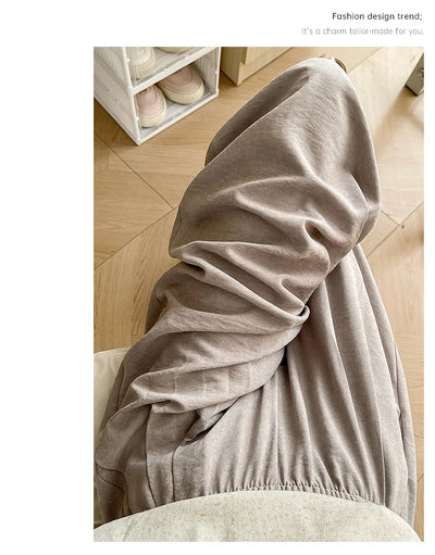 Women Wide leg Pants Spring Summer Elastic Waist Stright Long Loose pants Casual Female Solid Soft Pants Trousers