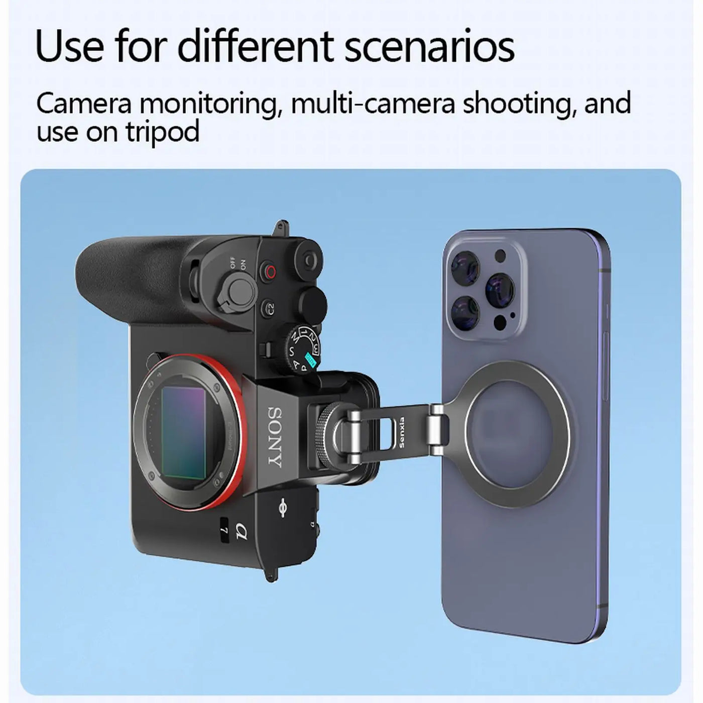 Magnetic Magsafe Phone Holder Mount Folding Cold Shoe Metal Phone Holder Horizontal Vertical Shooting for Camera Monitor Tripod