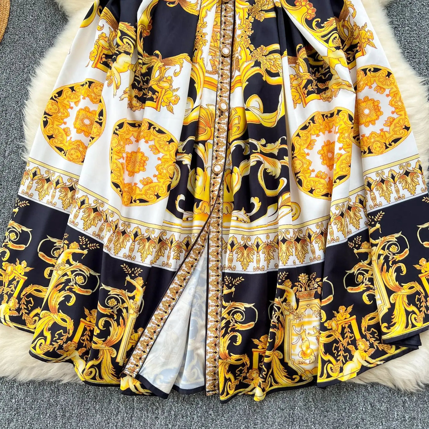 Summer Print Dress Women Sleeveless Elegant High Waist A-line Long Dresses for Women