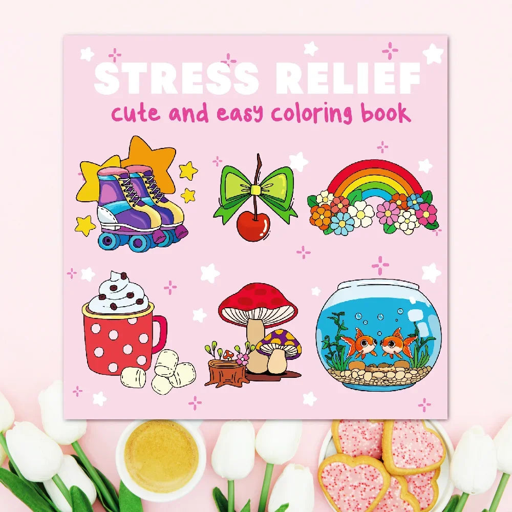 Teenage Adult Coloring Book, Cute and Simple Large-sized Coloring Book