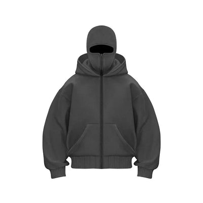 "2025 Men's Designer Clothing: Double-zipper hoodie, autumn and winter masked hip-hop Sweatshirt, Fitness and casual Hoodie.
