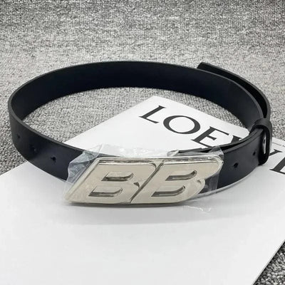 Men's Belt Wide Letter Casual Temperament Belt |Retro European and American Fashion Belt