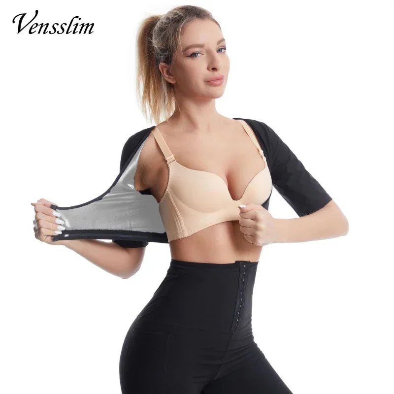 Upper Arm Shapers Compression Long Sleeves Women Arms Sauna Shapewear Shoulder Breast Support Push Up Fat Burner Sweat Corset