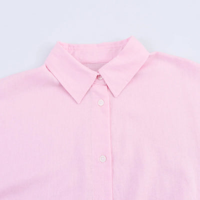 White Shirt For Women Fashion Cotton And Linen Loose Lace Up Blouse Spring Summer 2025 New Long Sleeve Simple Casual Shirts Lady
