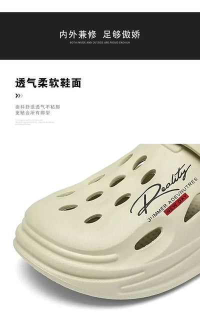 2025 New Men's Clogs Slippers Sandal Men Garden Shoes Flat Sandals Male Sneakers Outdoor Home Clogs Slides Men Summer Shoes - Elanique