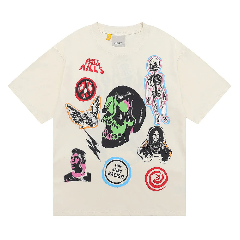 New Designer DEPT T-shirts For Men O-neck Cotton T Shirt Fashion Streetwear Cotton Tees Summer Women Casual Loose Print T-shirt