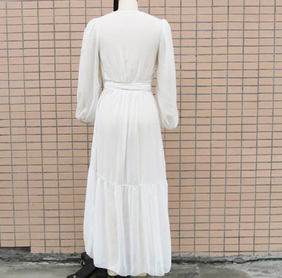 2024 New Lace Up Bikini Cover Ups for Women Maxi Dresses Solid Long Sleeve Beach Dress