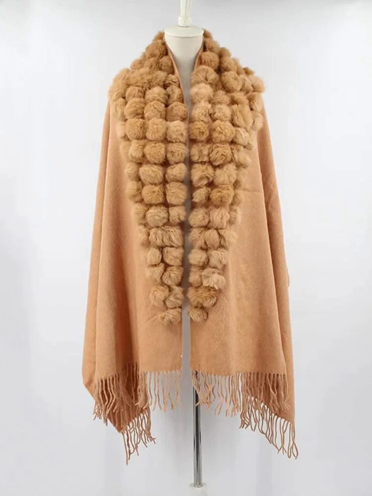Winter Thick  Genuine Rabbit Fur Scarf for Women