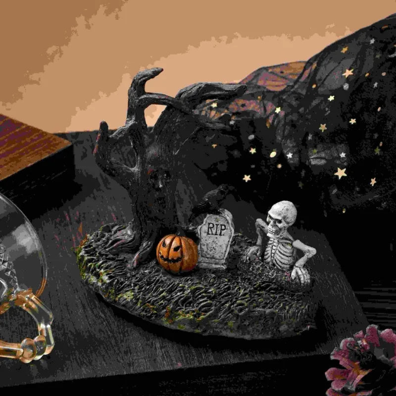 New Halloween Decoration Landscape Resin Ornaments Creative Ghost Festival Withered Tree Home Desktop Decor