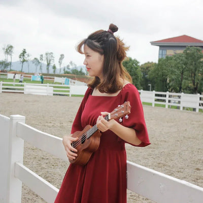 Muslady 21 Inch Ukulele High Quality Solid Wood Smooth Plucked Music Instrument Ukulele Student Teaching Performance Ukulele