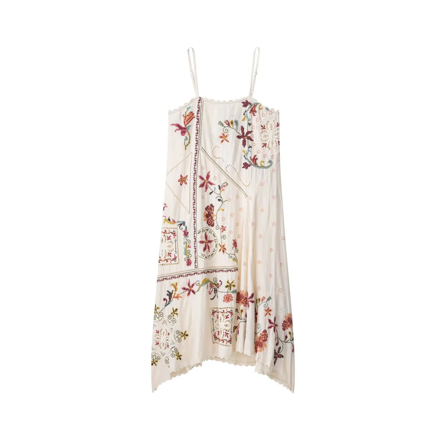 2025 Flower Embroidered Slip Dress Asymmetrical Design Sexy Fashion Casual personality Women's Dresses New Summer Dress