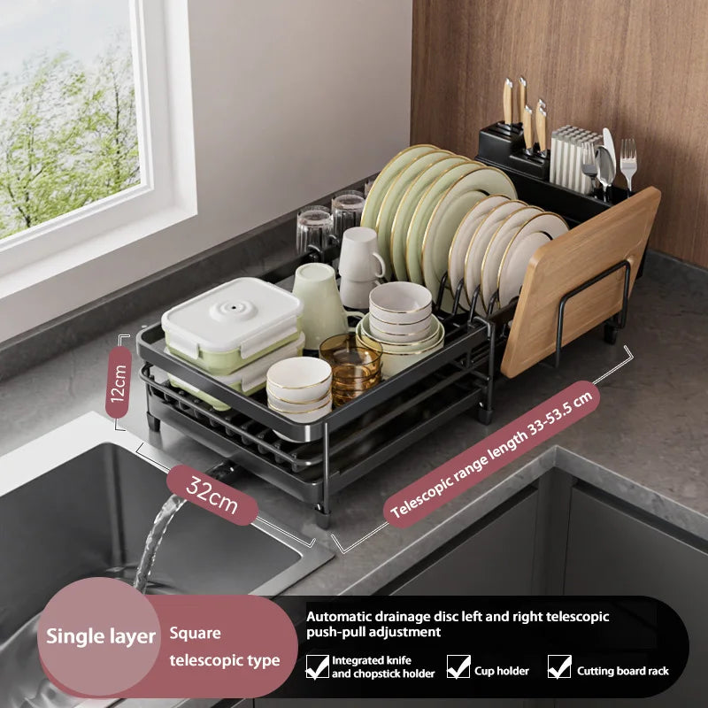 Kitchen Gadgets Sticky Plate Knife Fork Chopsticks Cup Drain Rack Kitchen Retractable Dish Drain Sink Suitable For Kitchen Sinks