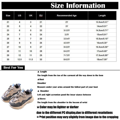 Trendy Children Shoes Spring Autumn Casual Sports Sneakers Breathable Running Shoes 1-6-year-old Baby Shoes Soft Sole Leather