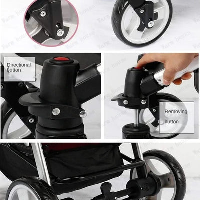 Twin Baby Stroller  Foldable, Two-way  Multifunctional Twin Baby Stroller,High View Baby Stroller Adjustable Armrests