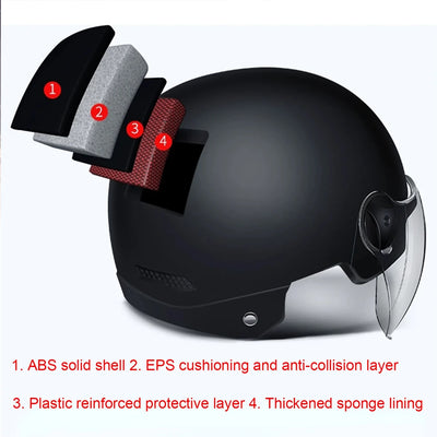 Motorcycle Helmet Bicycle Helmets for Men Women Adult Motorbike Scooter Helmet Ultralight Retro Scooter Hat Helmets Accessories