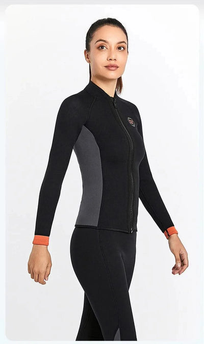 Wetsuit 3MM Neoprene Men Long Sleeve Split Wetsuit Warm Jacket Pants Plus Size Women Swimsuit Scuba Diving Snorkeling Surf Suit