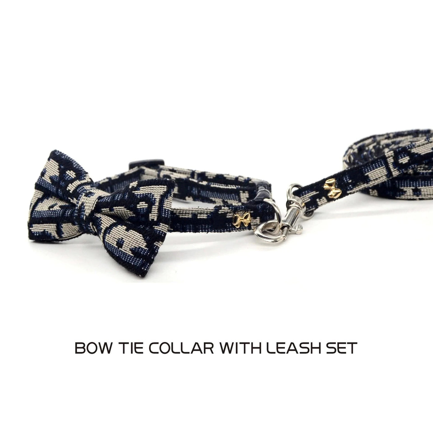 Simple and Stylish Pet Collar and Leash Set for Cats and Dogs - Cute, Durable, Safety Buckle with Bow Tie, Stain-Resistant