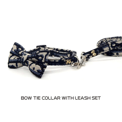 Simple and Stylish Pet Collar and Leash Set for Cats and Dogs - Cute, Durable, Safety Buckle with Bow Tie, Stain-Resistant