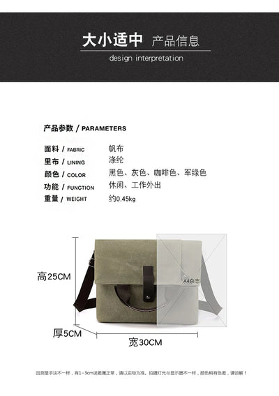 Men's Fashion Canvas Shoulder Bag Business Travel Crossbody bags Men Multifunctional Messenger Bags Briefcase Men Handbags Totes