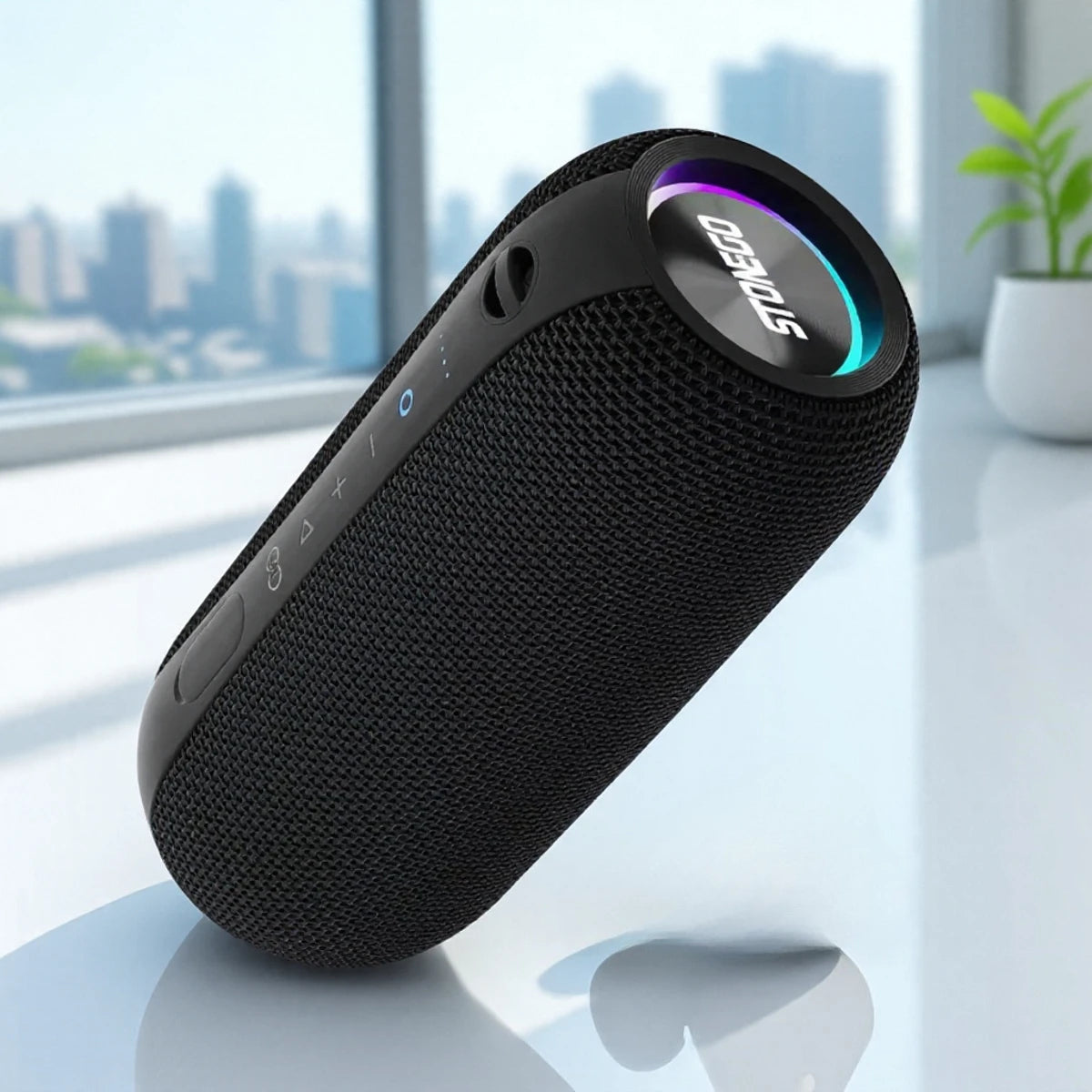 Wireless Bluetooth Speakers Portable Dual Speakers Punk Style LED Bass Diaphragm Sound TWS Speaker
