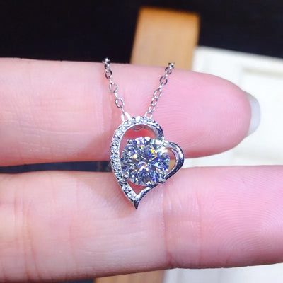 2ct Lab Diamond Solitaire Pendant Necklace 925 Sterling Silver Choker Statement Necklace Women Silver 925 Jewelry With Box Chain