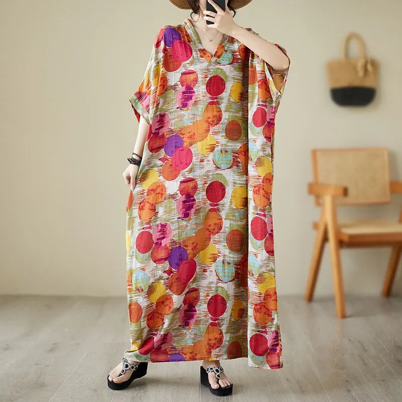 Summer Dress for Women Clothing Streetwear Ethnic Style Bohemian Beach Vintage Clothes Casual Fashion Harajuku Loose Streetwear