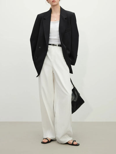 FSLE Chic Double-breasted Casual Blazer Jacket for Women Spring 2025 New Style High-end Loose Lazy Style Top 25FS11097