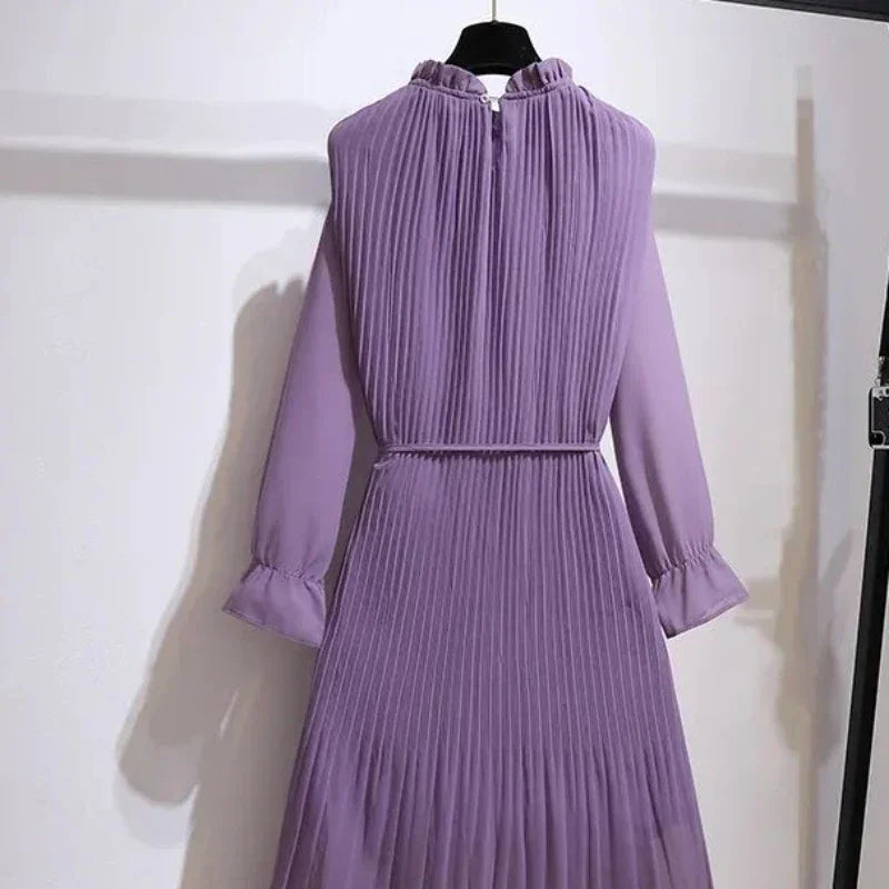 Purple Dresses for Women 2024 Woman Dress Midi Silk Satin Chiffon Clothes New Features of Sale Outfits Fashion Retro Hot X Xxl G