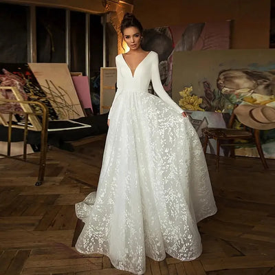 Flavinke Customized Sheath Pearl lace Wedding Dresses Spaghetti Straps Sleeveless Bridal Dress Floor Length vestidos de novia