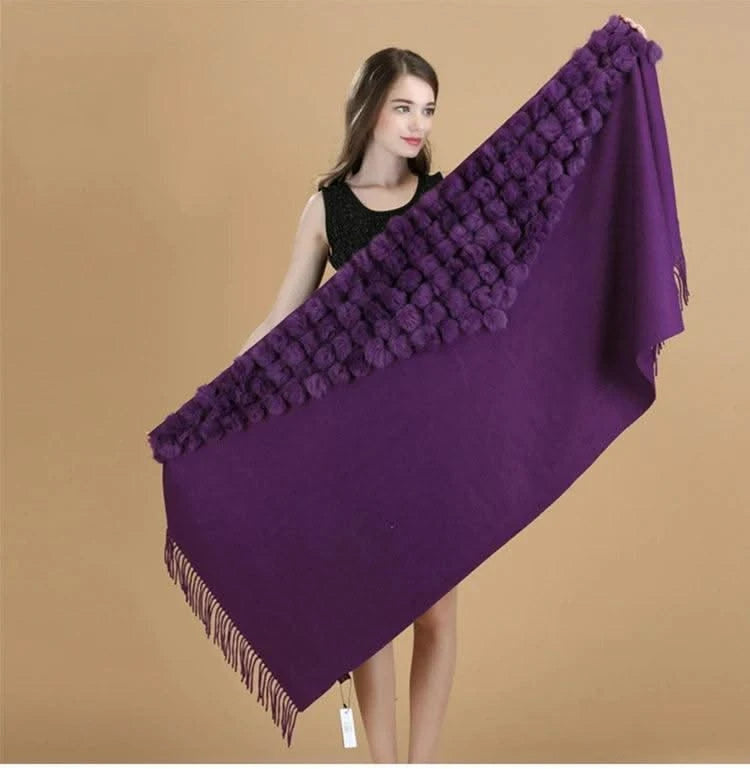Winter Thick  Genuine Rabbit Fur Scarf for Women