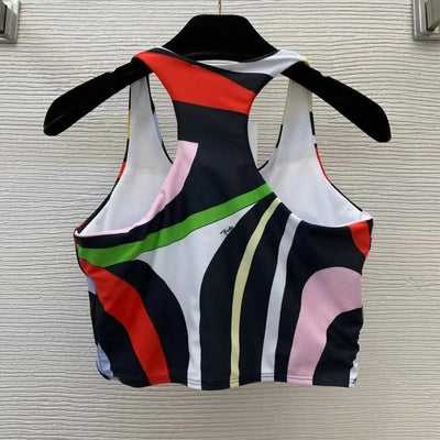 European Fashion Design Women's Two-piece Swimsuits Sexy Tight Fitting Vest Pants Swimwear Sports Yoga Suits Beach Casual Bikini