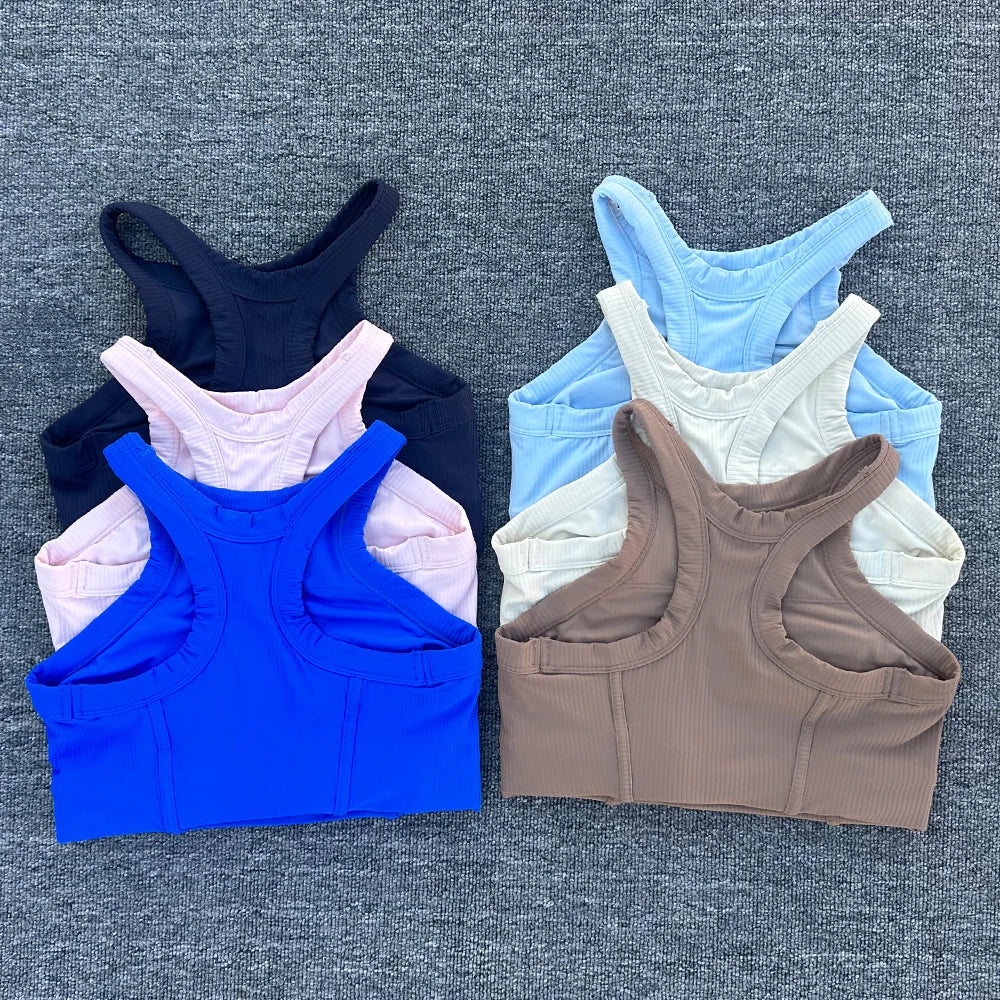 Women Breathable Sports Bra Fitness Top Women Seamless Yoga Bra High Strength Shock-Absorbing Sports Bra Gym Workout Top