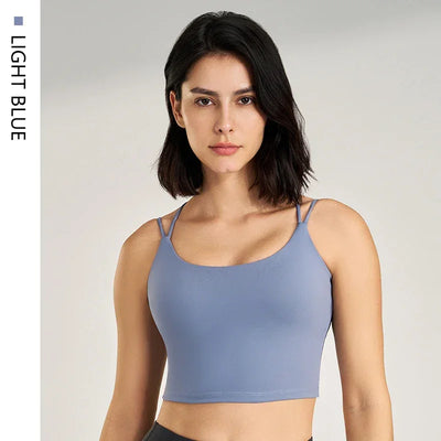 Women's sexy yoga undershirt Outdoor beautiful back training clothes Fashion sling bra Sports underwear With Coasters