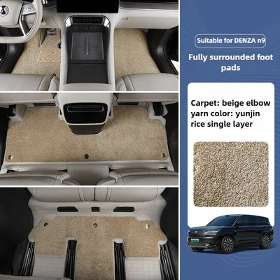 For DENZA N9 Car Floor Mats Double Layers Full Surrounded Auto Carpets Foot Liners Car Accessories Special for Six Seats
