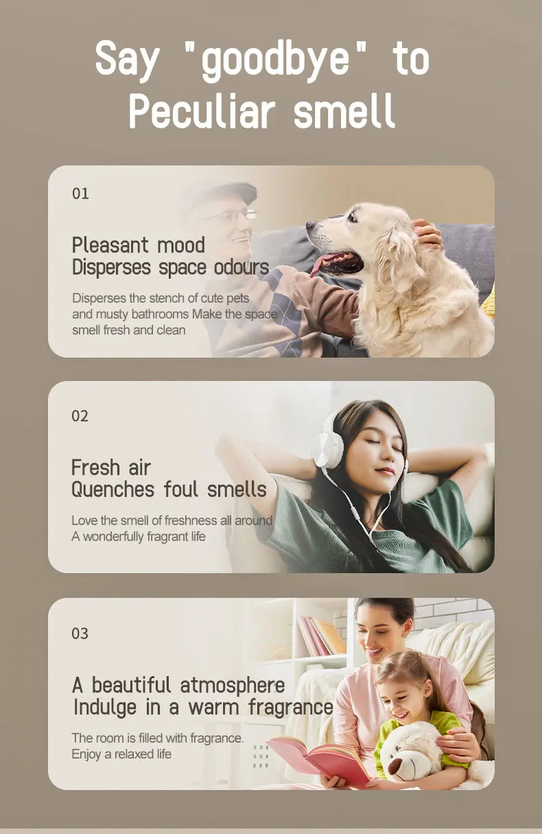Car Diffuser Car Air Fresheners Room Fragrance Diffuser HD Digital Display Portable Waterless Diffuser For Home Office Bedroom