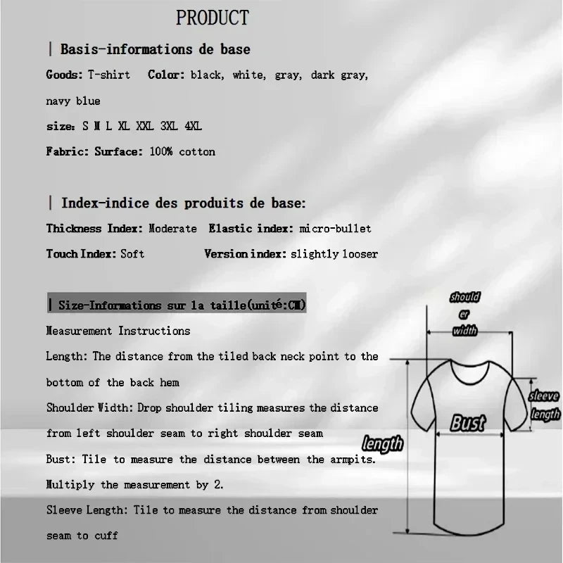 2025 Men's Oversized T-shirts Mens Cotton T Shirt White  Casual Summer Wear Fashion Print Tee Shirts for Men New Clothing