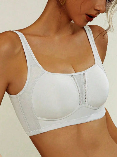 Sports bra for women thin design full cup shockproof anti sagging running seamless gathering no steel ring high-strength bra