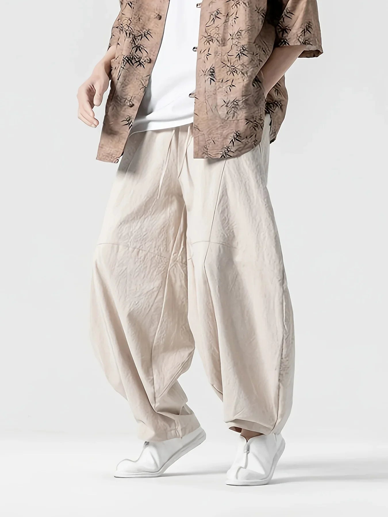 Men's Spring Loose Harem Pants Chinese Linen Oversize Sweatpants High Quality Casual Brand Male Harem Trousers