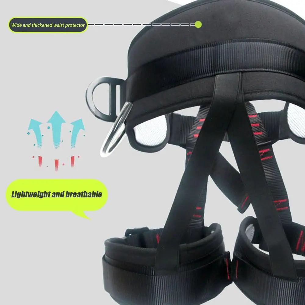 Rock Climbing Harness Half Body Adjustable Outdoor Safety Harness Half Body Breathable Belt Strong Load-Bearing For Working At